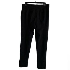 Anne Klein Black Patterned Pull On Stretch Career Pants